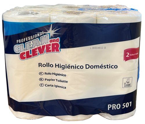 PAPEL HIGIENICO DAMACEL/CLEVER DOMESTICO  2 CAPAS