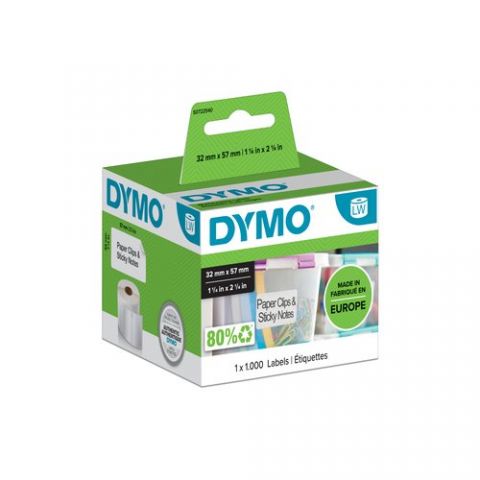 ETIQUETAS DYMO LABEL WRITER  32x57 mm ROLLO 1.000