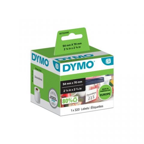ETIQUETAS DYMO LABEL WRITER  54x70 mm ROLLO 320 ud