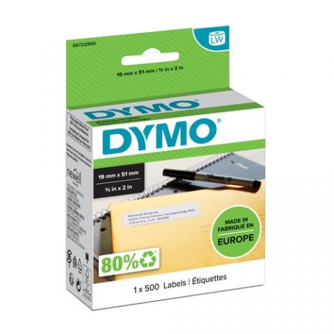 ETIQUETAS DYMO LABEL WRITER  19x51 mm ROLLO 500 ud