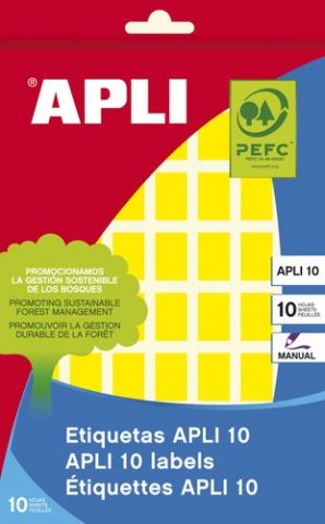 ETIQUETAS ADH.MANUALES BOLSA APLI COLOR AMARILLO 8