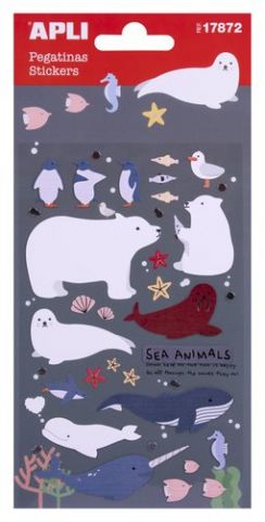 STICKERS APLI BOLSA 1h ANIMALES MARINOS (17872)
