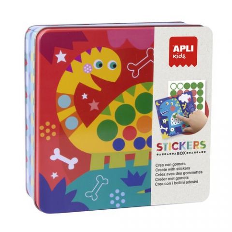 STICKERS GAME RS APLI KIDS CAJA METALICA DINO