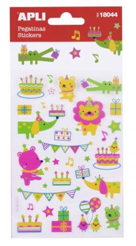 STICKERS APLI BOLSA 1h ANIMALES NEON (18044)
