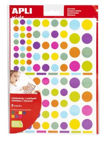 GOMETS APLI  BOLSA 6h REMOVIBLES REDONDOS MULTICOL