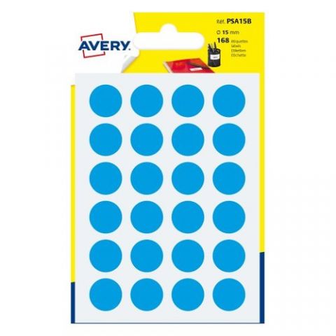 GOMETS AVERY  BOLSA 7h REDONDOS Ø 15 mm col. AZUL