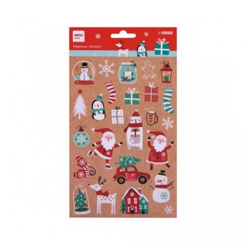 STICKERS APLI BOLSA 1h NAVIDAD KRAFT  (18888)