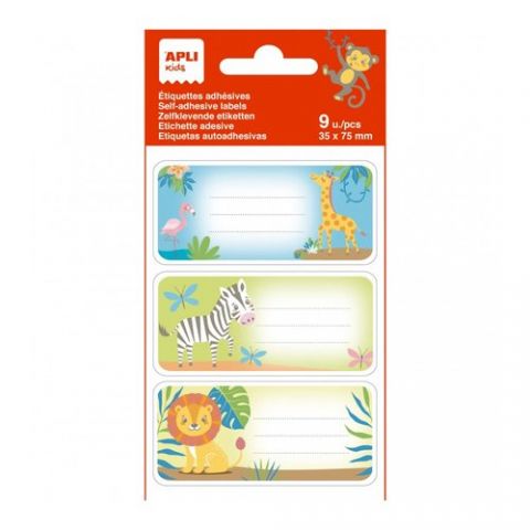ETIQUETA ESCOLAR APLI 75x35 SAVANA BLISTER DE 9