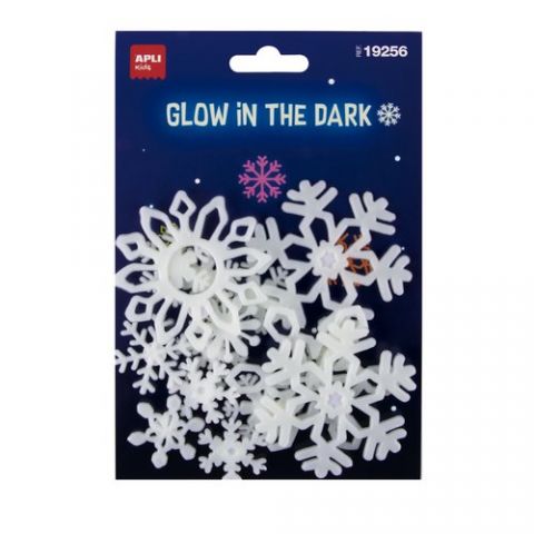 PEGATINAS APLI LUMINISCENTES COPOS DE NIEVE BLISTE