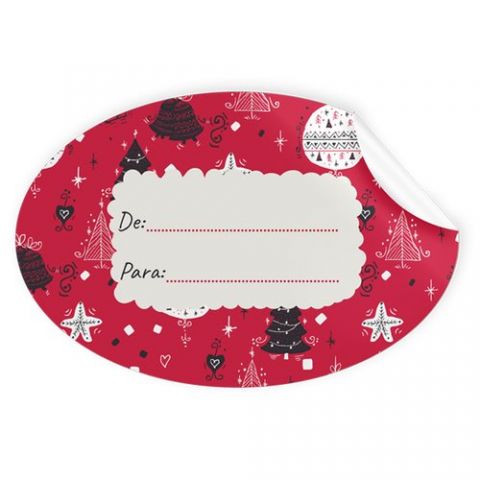 ETIQUETAS REGALO ADH. ROLLO  250 uds. OVALADAS 60x