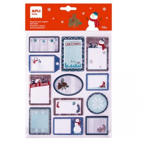 ETIQUETAS REGALO BOLSA APLI NAVIDAD BOLAS 1h (1960