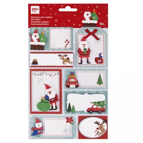 ETIQUETAS REGALO BOLSA APLI NAVIDAD HOLA PAPA NOEL