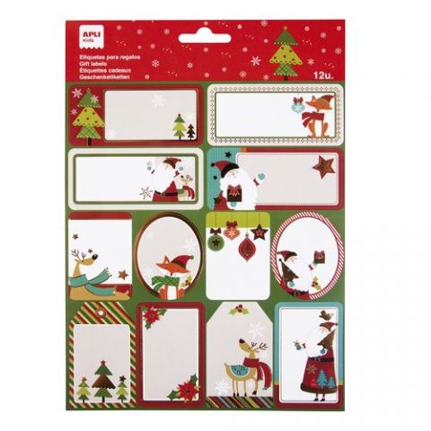 ETIQUETAS REGALO BOLSA APLI NAVIDAD RENO BUFANDA 1