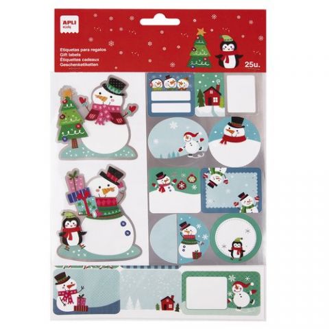 ETIQUETAS REGALO BOLSA APLI NAVIDAD PINGÜINO PATIN