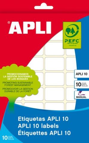 ETIQUETAS ADH.MANUALES BOLSA APLI BLANCAS 10h C.RO