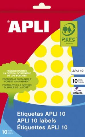 ETIQUETAS ADH.MANUALES BOLSA APLI COLOR AMARILLO 8