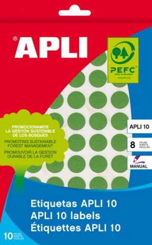 ETIQUETAS ADH.MANUALES BOLSA APLI COLOR VERDE 8h C
