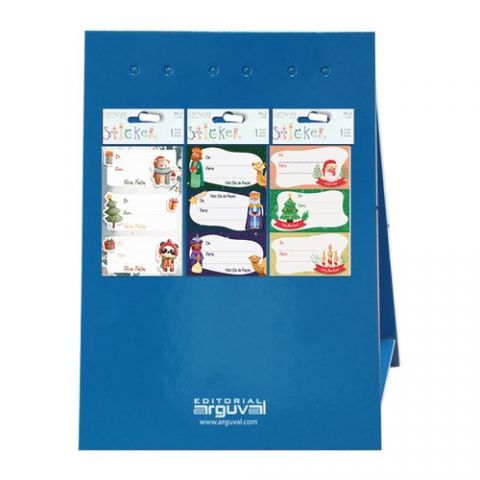 ETIQUETAS REGALO ADH. BLISTER 9 uds. 86x44 NAVIDAD