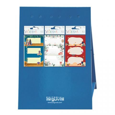 ETIQUETAS REGALO ADH. BLISTER 9 uds. 86x44 NAVIDAD
