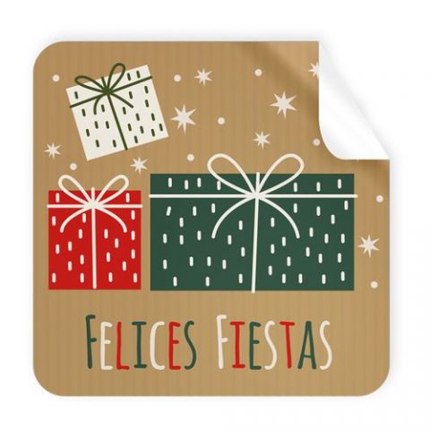 ETIQUETAS REGALO ADH. ROLLO  250 uds. CUADRADAS 40