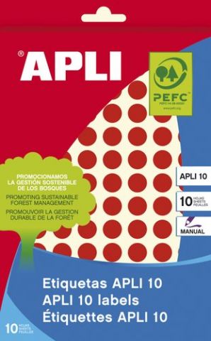 ETIQUETAS ADH.MANUALES BOLSA APLI COLOR ROJO 8h RE