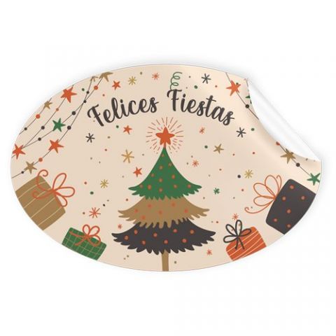 ETIQUETAS REGALO ADH. ROLLO  250 uds. OVALADAS 60x