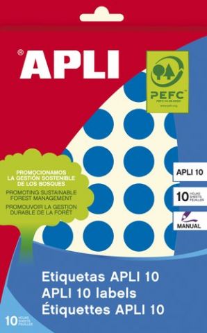 ETIQUETAS ADH.MANUALES BOLSA APLI COLOR AZUL 8h RE