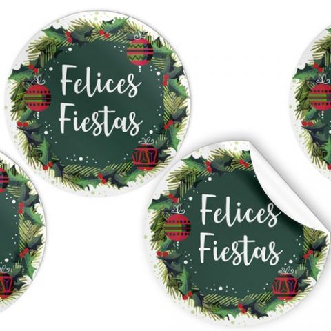 ETIQUETAS REGALO ADH. ROLLO  250 uds. REDONDAS Ø 4
