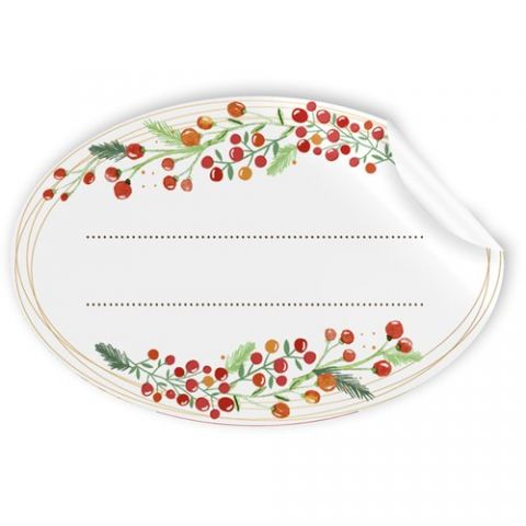 ETIQUETAS REGALO ADH. ROLLO  250 uds. OVALADAS 60x