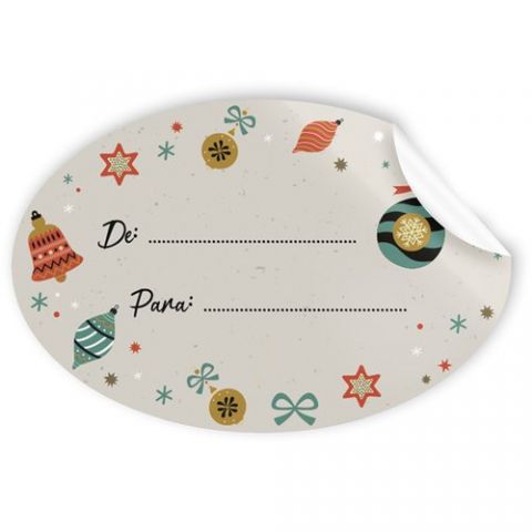 ETIQUETAS REGALO ADH. ROLLO  250 uds. OVALADAS 60x