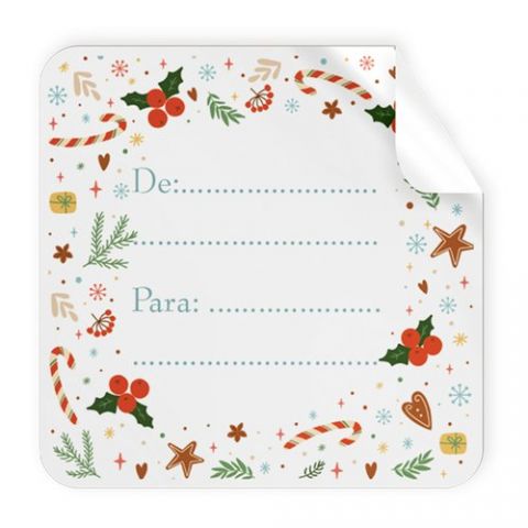 ETIQUETAS REGALO ADH. ROLLO  250 uds. CUADRADAS 40