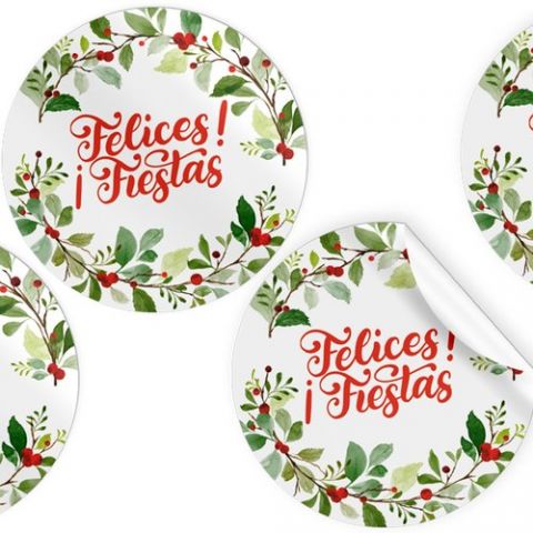 ETIQUETAS REGALO ADH. ROLLO  250 uds. REDONDAS Ø 4