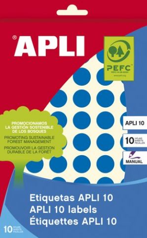 ETIQUETAS ADH.MANUALES BOLSA APLI COLOR AZUL 8h RE