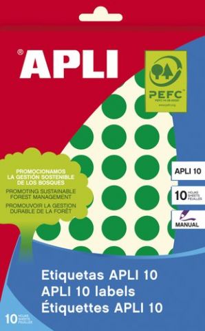 ETIQUETAS ADH.MANUALES BOLSA APLI COLOR VERDE 8h R
