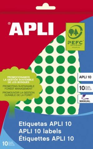 ETIQUETAS ADH.MANUALES BOLSA APLI COLOR VERDE 8h R
