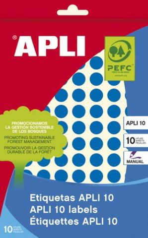 ETIQUETAS ADH.MANUALES BOLSA APLI COLOR AZUL 8h RE