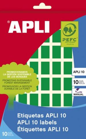 ETIQUETAS ADH.MANUALES BOLSA APLI COLOR VERDE 8h C