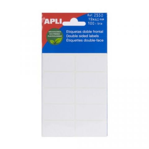 ETIQUETAS ADH.MANUALES BOLSA APLI DOBLE FRONTAL BL