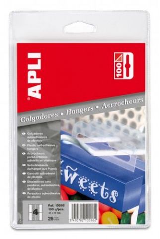 COLGADORES ADHESIVOS 34X48 PLASTICO C/100 -esp-