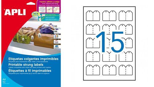 ETIQUETAS ADH.IMPR.APLI A4 BLANCA COLGANTE C.ROMOS