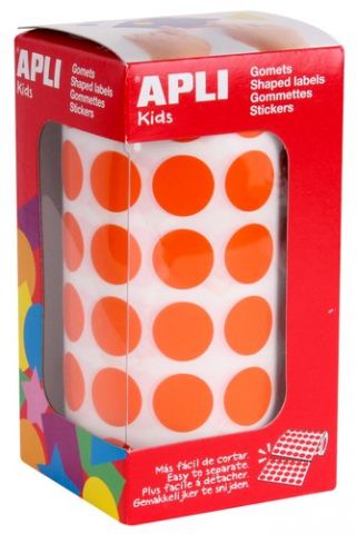 GOMETS APLI  ROLLO 59h CIRCULO Ø 15 mm NARANJA 2.8