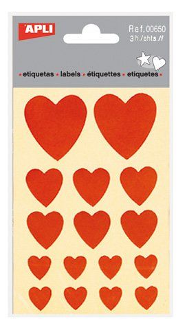 GOMETS APLI CORAZONES BOLSA 3h ROJO 48 uds. (00650