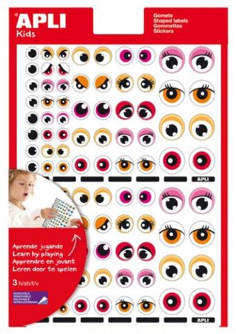 GOMETS APLI  BOLSA 3h OJOS NARANJA/ROSA/ROJO REMOV