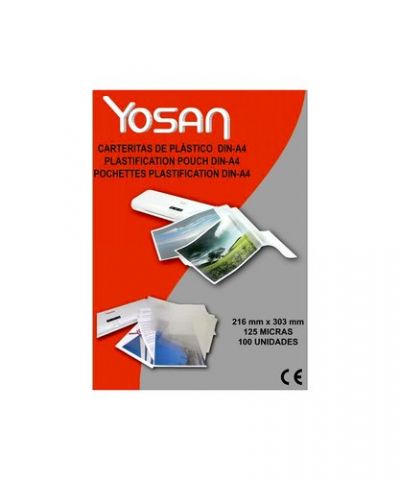 FUNDA PLASTIFICAR YOSAN 216x303 (A4) 125µ PAQUETE