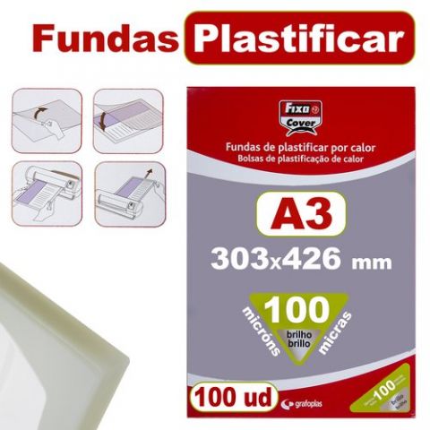 FUNDA PLASTIFICAR FIXO A3 100µ PAQUETE de 100