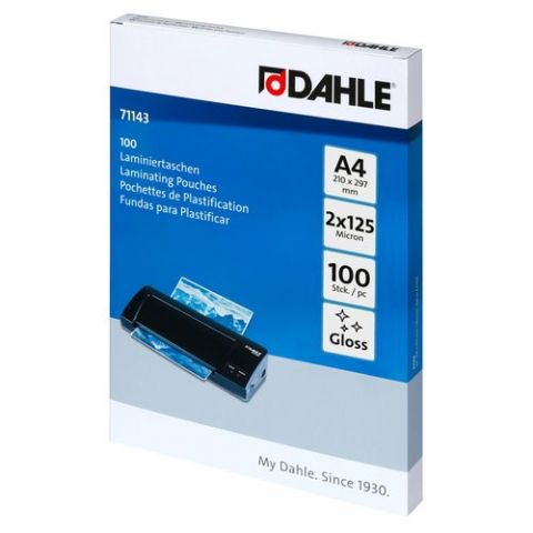 FUNDA PLASTIFICAR DAHLE 216x303 (A4) 125µ PAQUETE