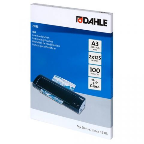 FUNDA PLASTIFICAR DAHLE 303x426 (A3) 125µ PAQUETE
