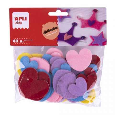 FIELTRO APLI FORMAS CORAZONES BOLSA de 40