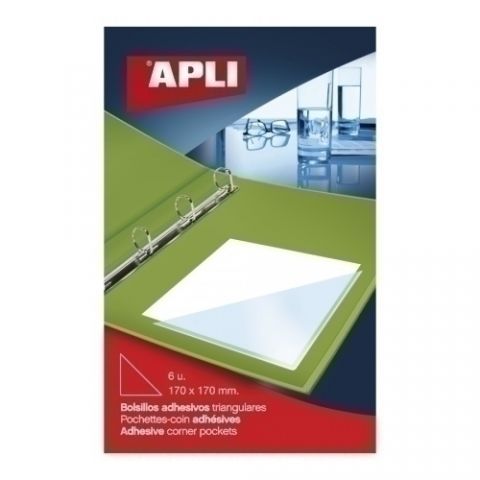 FUNDA ADHESIVA APLI 170x170mm BOLSILLO TRIANGULAR