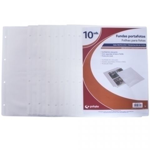 FUNDA para FOTOS GRAFOPLAS PP 80µ 230x320mm con 4